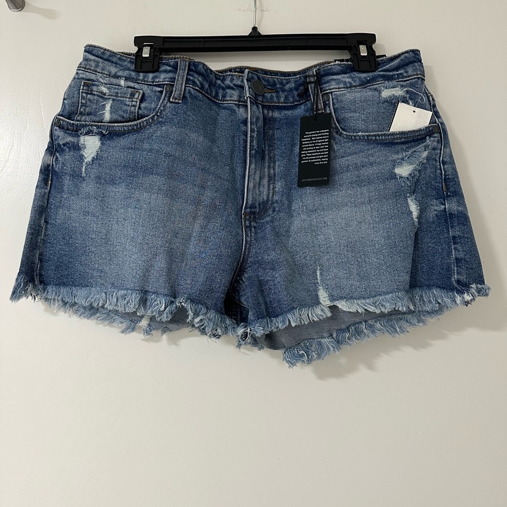 Kut from the Kloth Frayed Hem Jean Shorts Jane high rise
